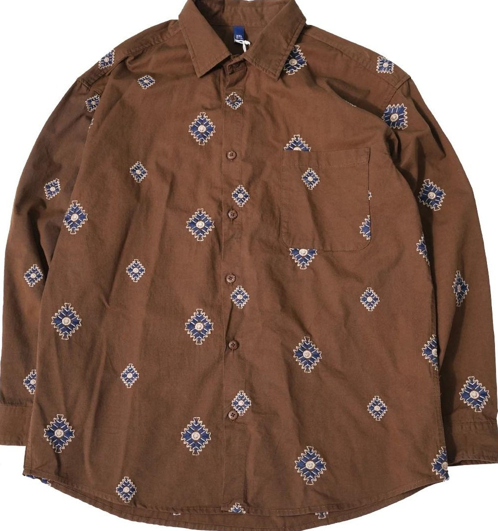 刺繍ロングスリーブシャツ