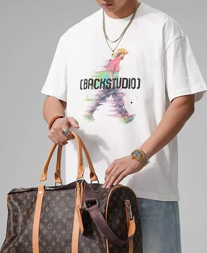 カジュアルグラフィックコットンＴシャツ