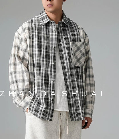 レトロ チェック柄シャツジャケット