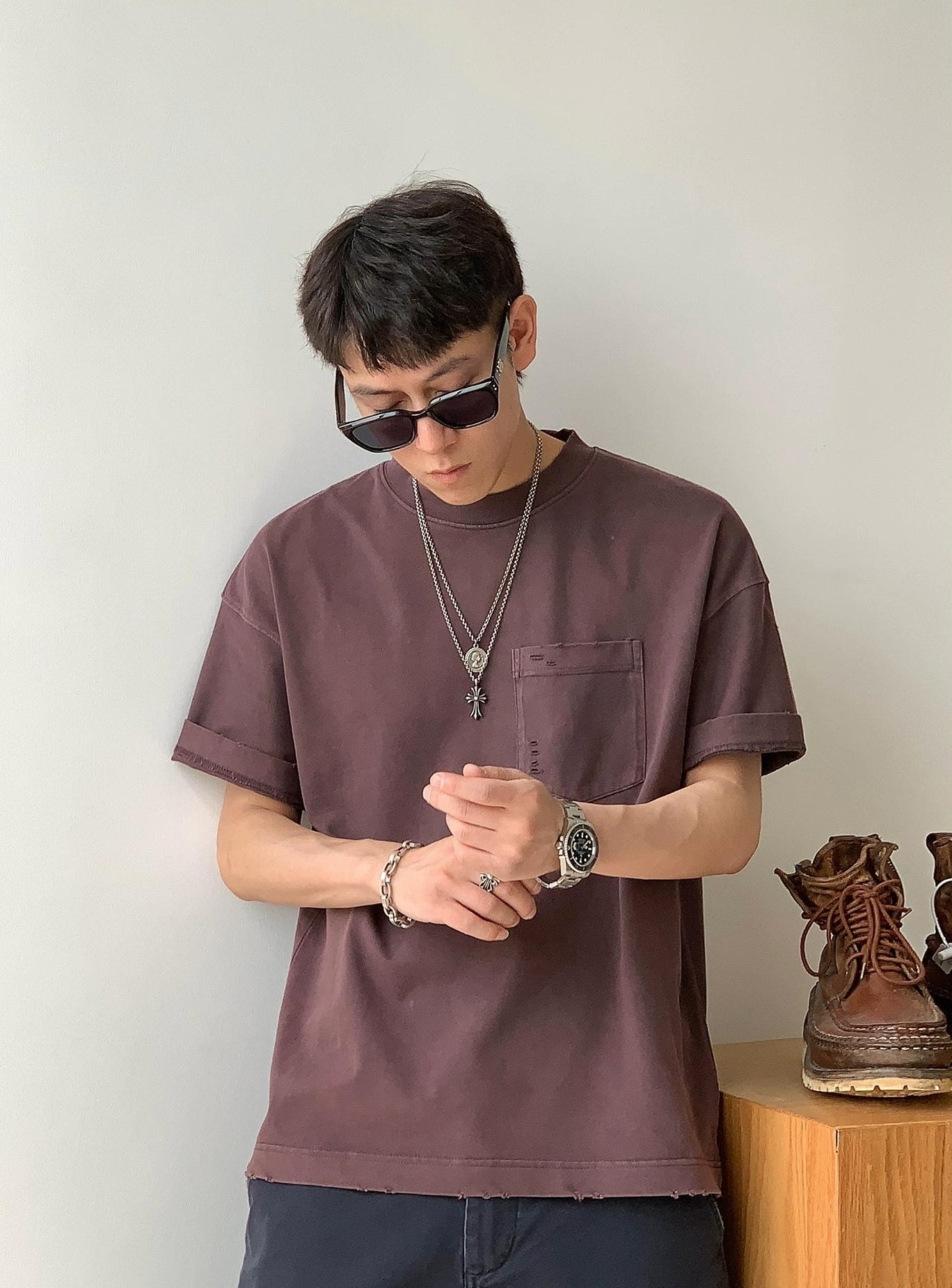 Retro Spliced Pocket Tee