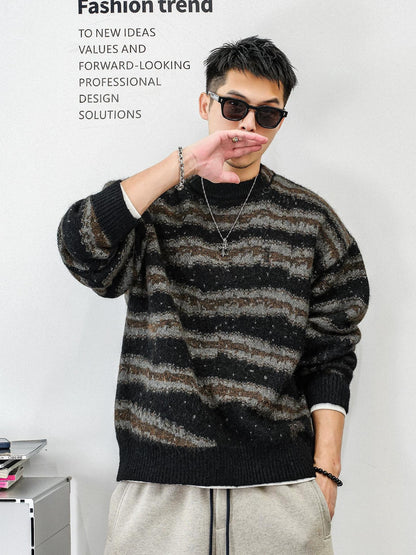 レトロストライプニットジャンパー