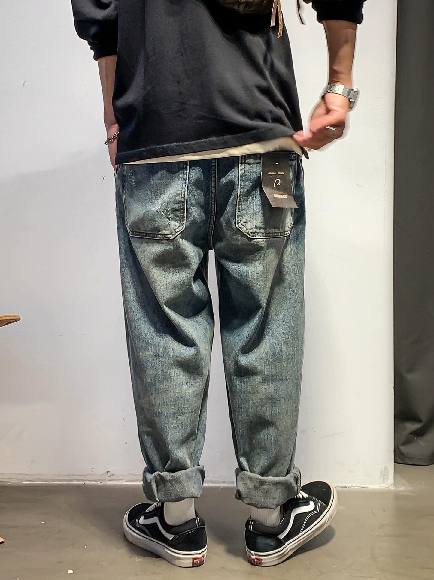 レトロヒップホップストレートパンツ