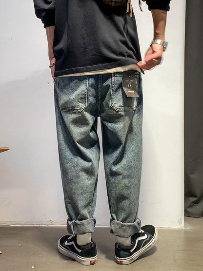 レトロヒップホップストレートパンツ