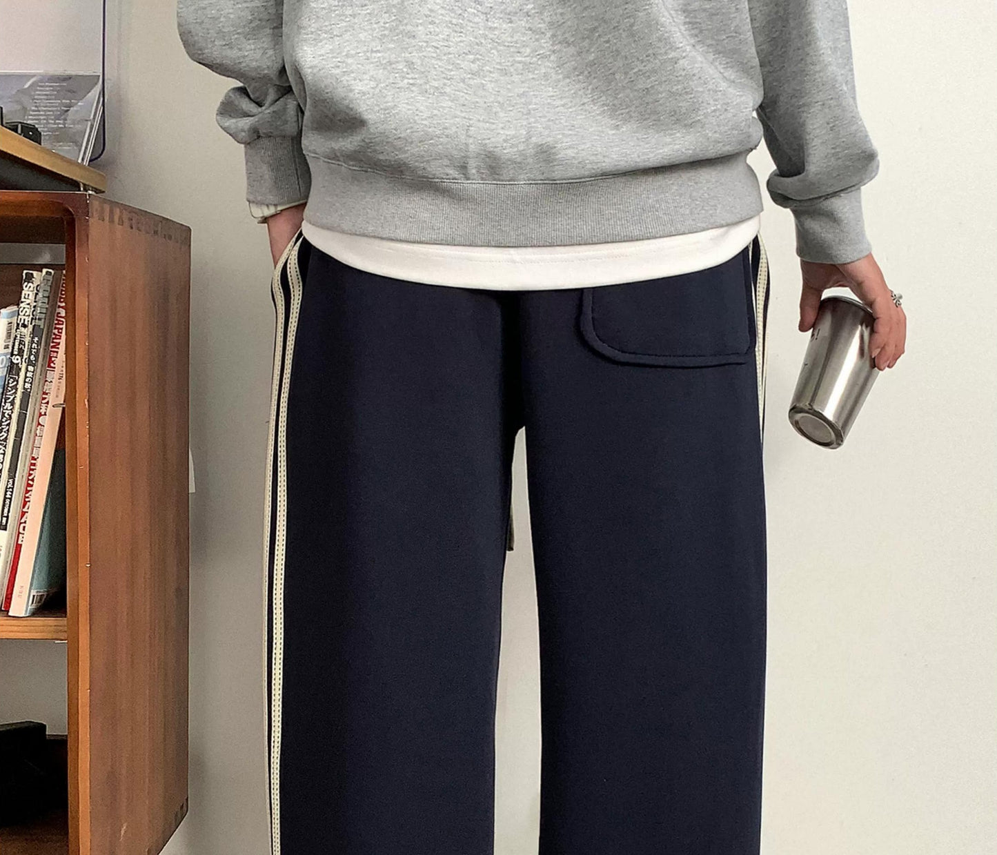Casual Striped Elastic Pants