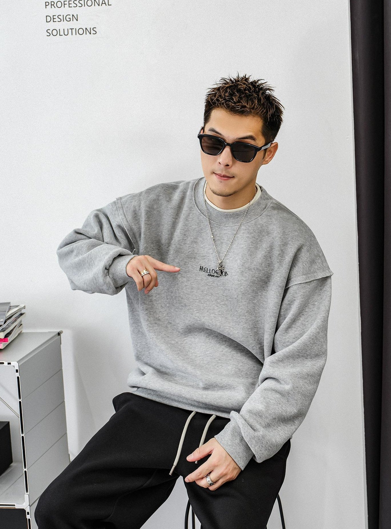 Fleece Layered Streetwear Top