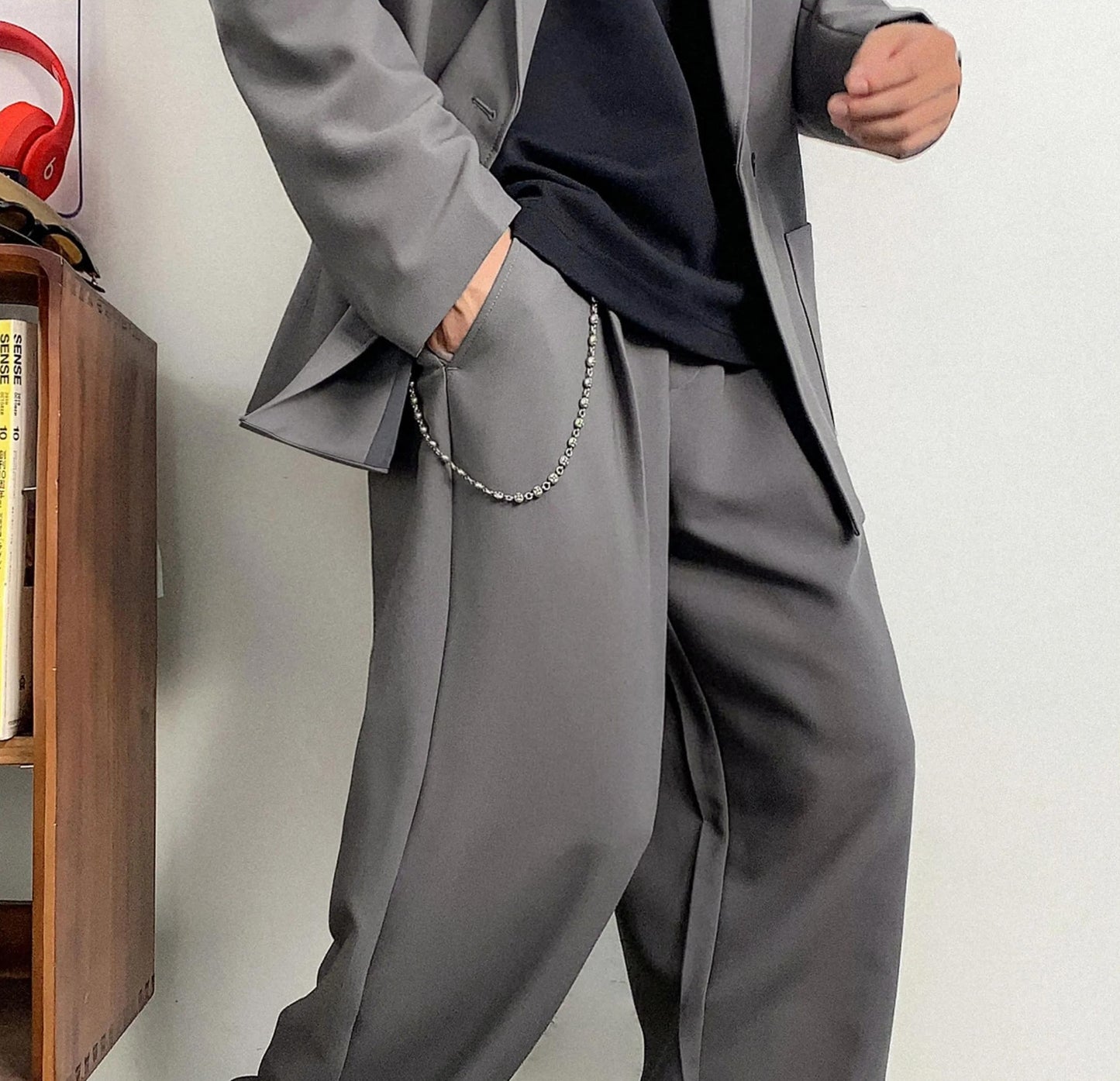 カジュアルルーズストレートパンツ