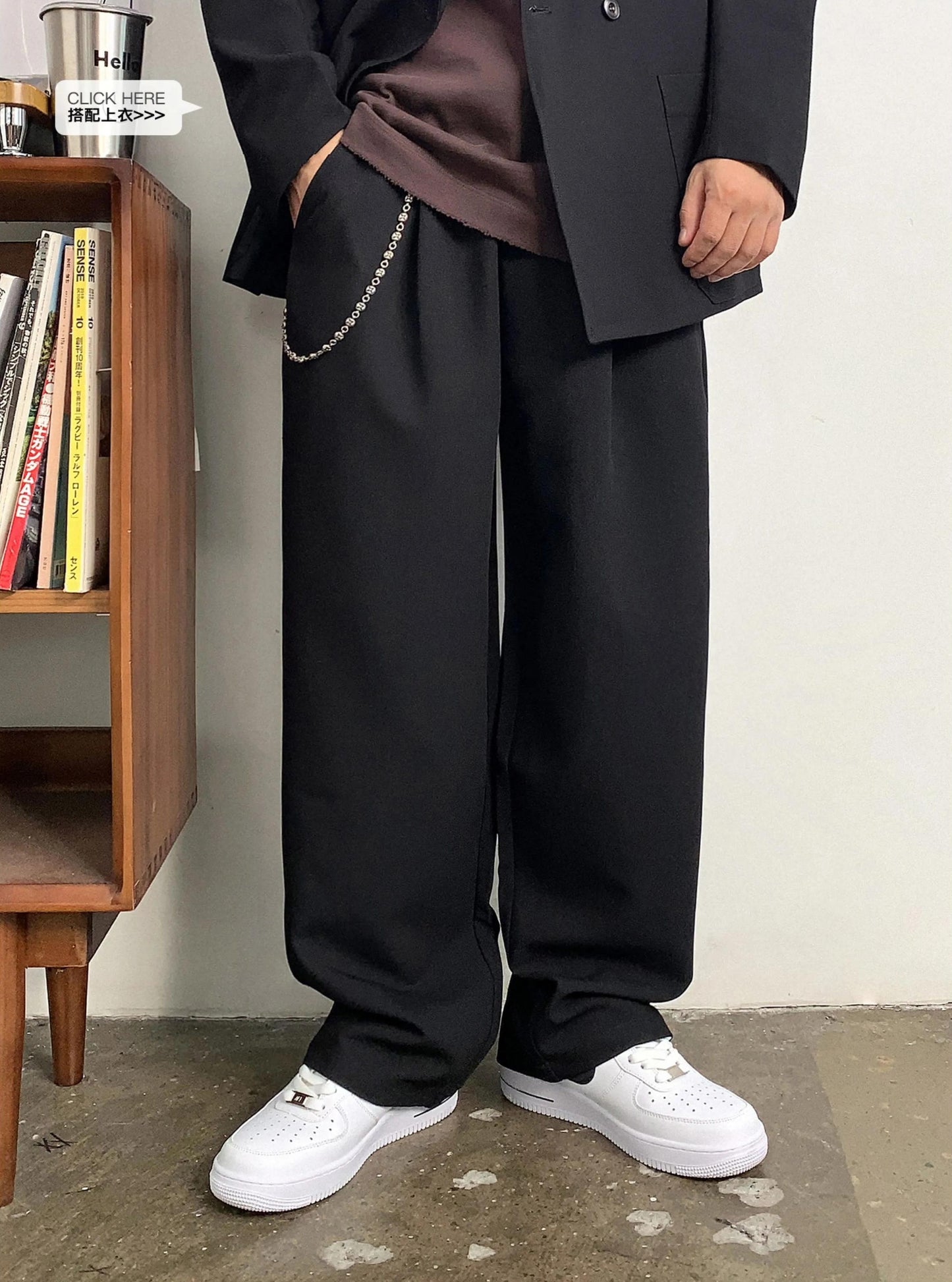 カジュアルルーズストレートパンツ