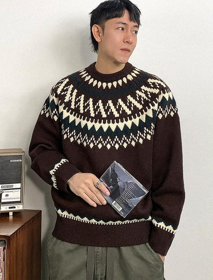 Retro Fair Isle Knit Sweater