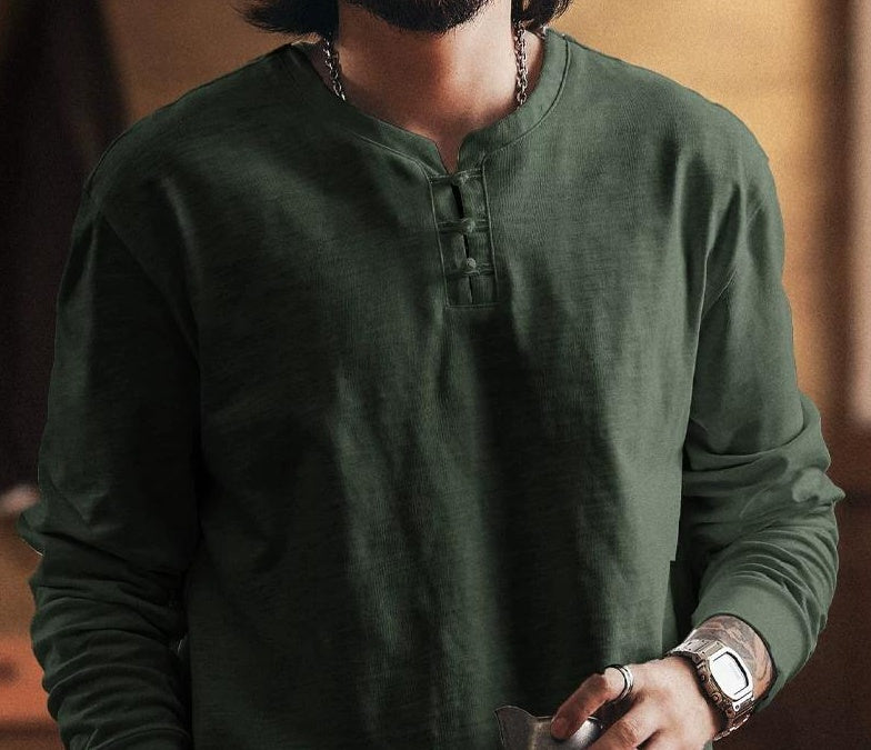 レトロカジュアルロングスリーブTシャツ