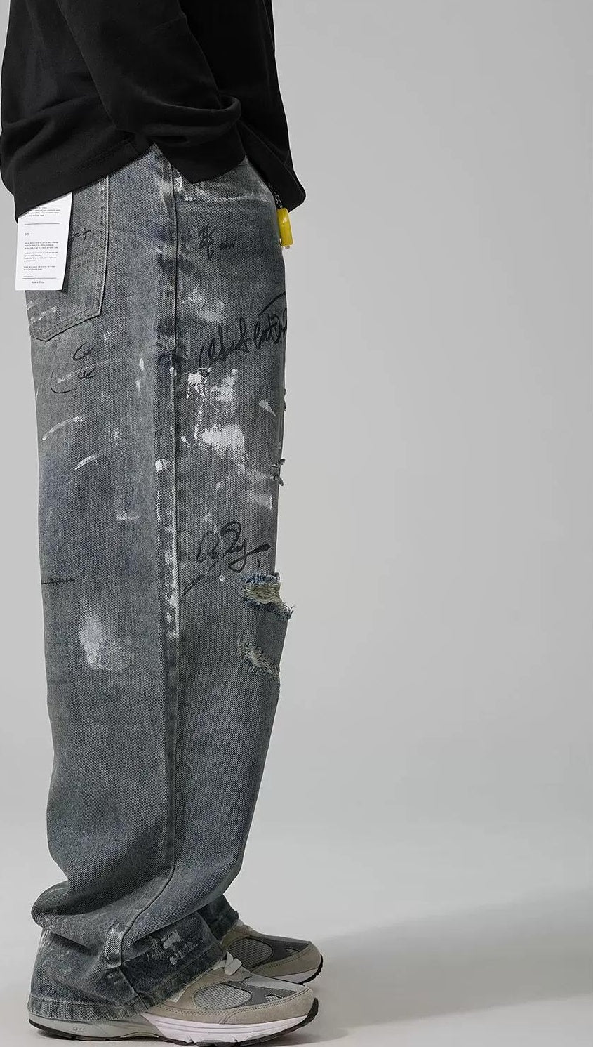 ストリートスタイルワイドレッグジーンズ