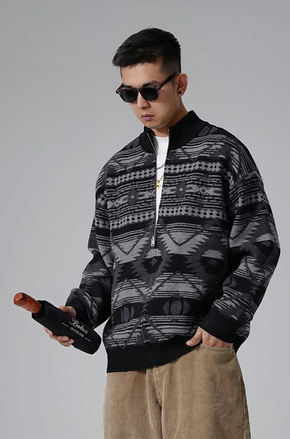 Heavyweight knit cardigan