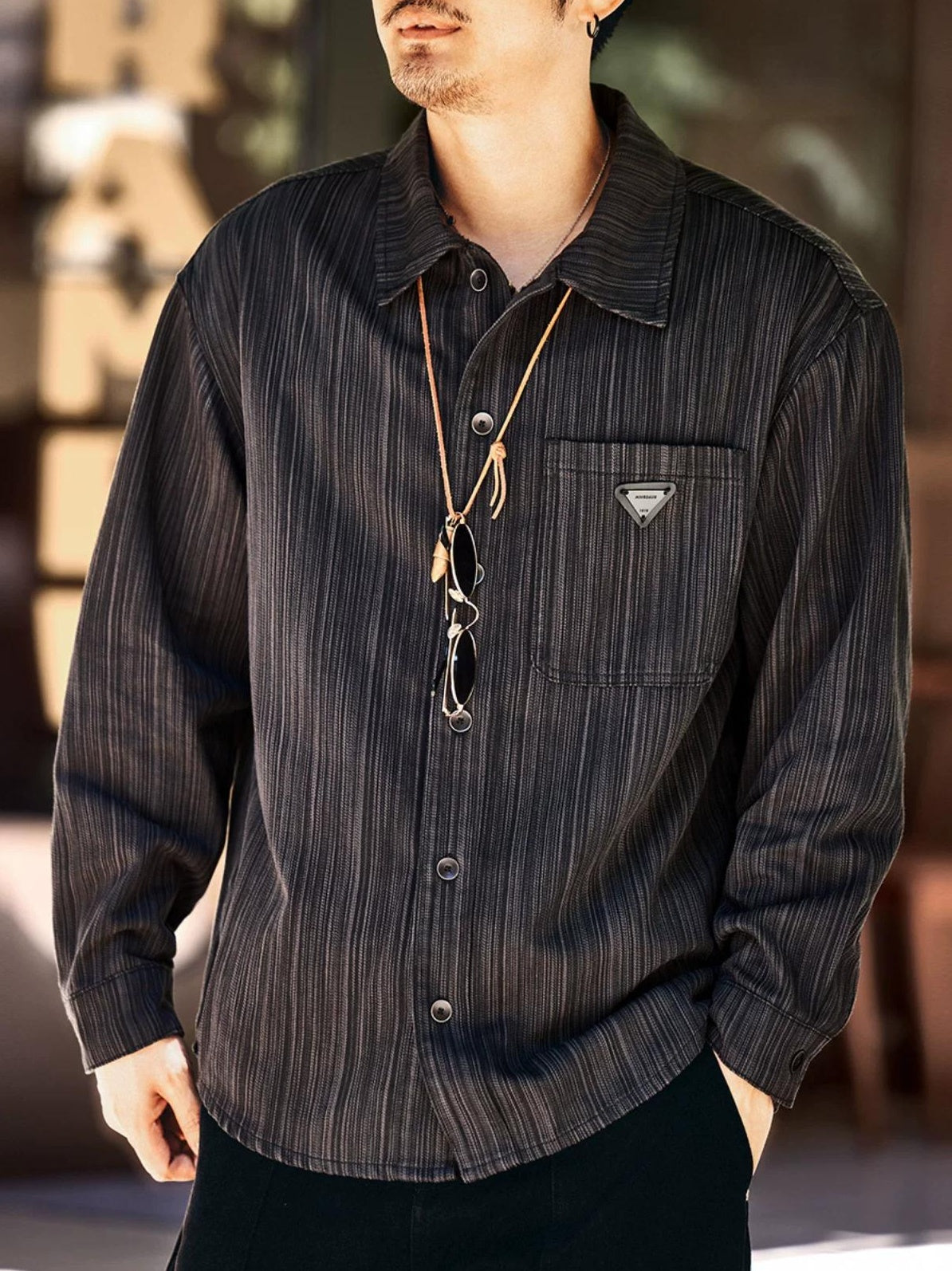 Retro Bamboo Print Overshirt