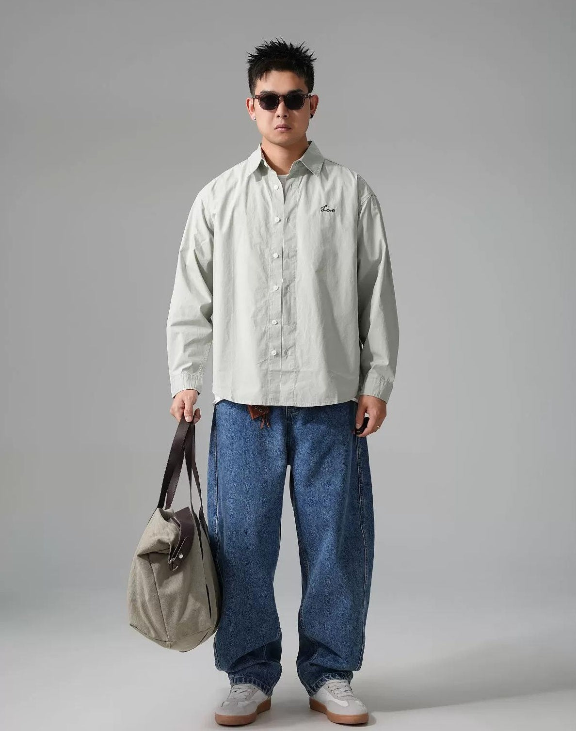 カジュアル刺繍シャツジャケット