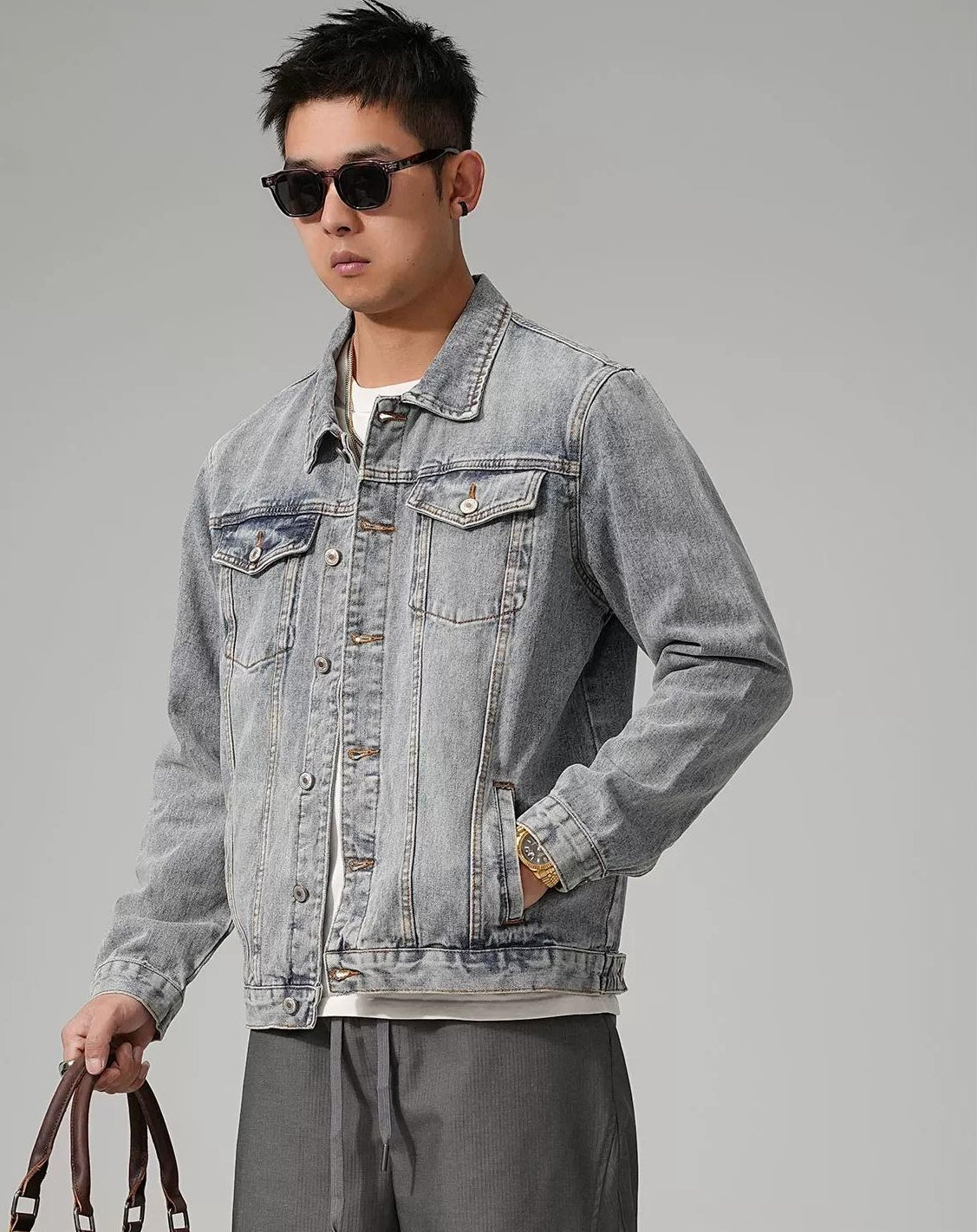 カジュアル レトロ デニムジャケット