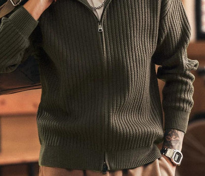 Retro Blue Knit Cardigan