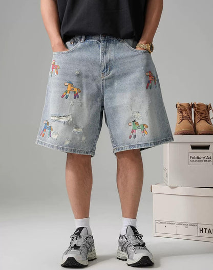 レトロデニムショートパンツ