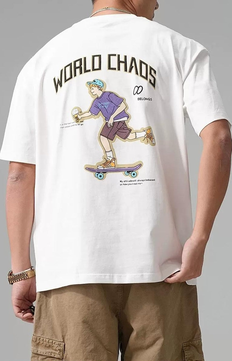 カジュアルヘビープリントＴシャツ