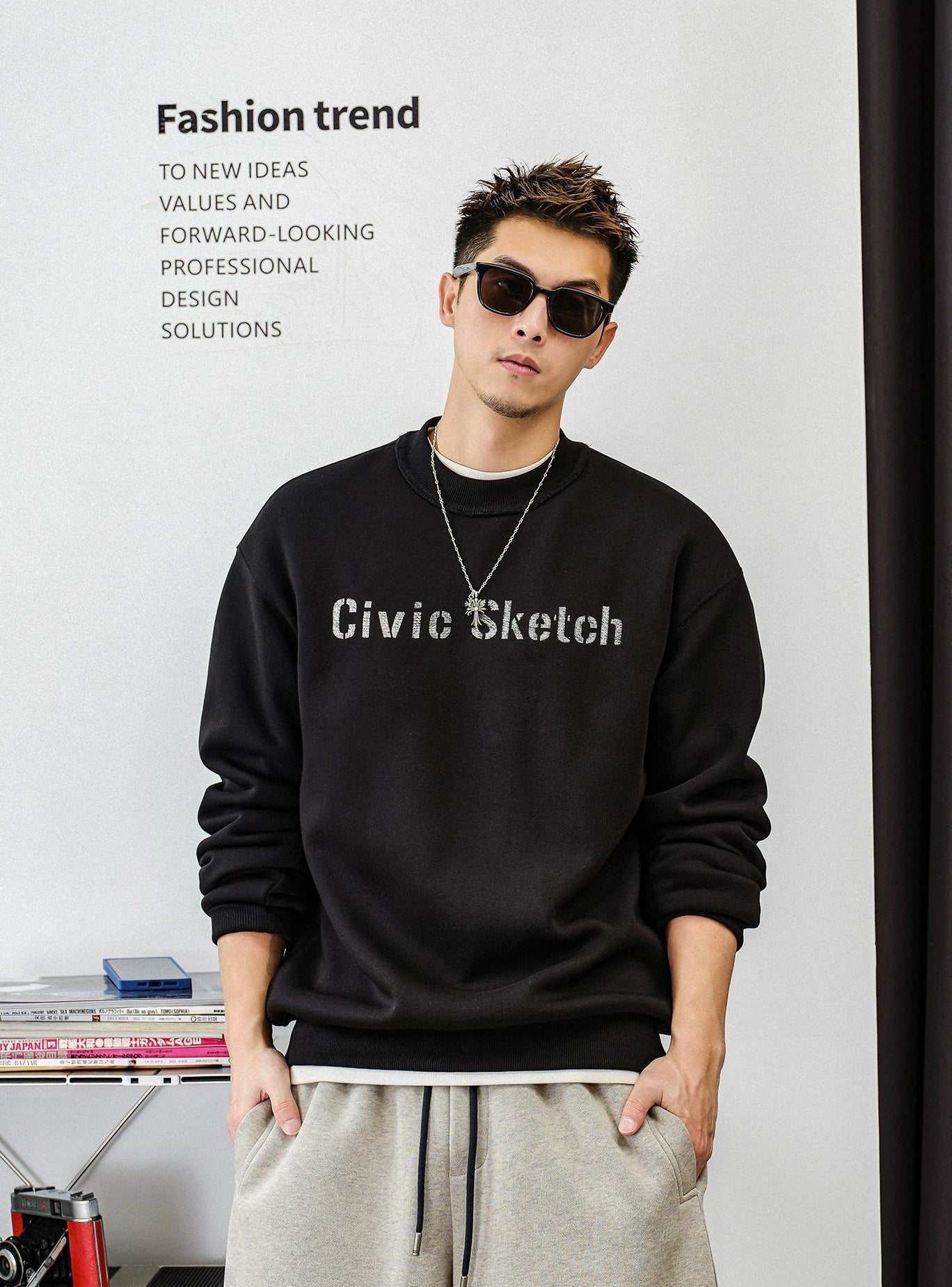 Casual fleece sweater