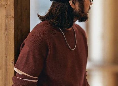 Retro Color Block Knit Sweater