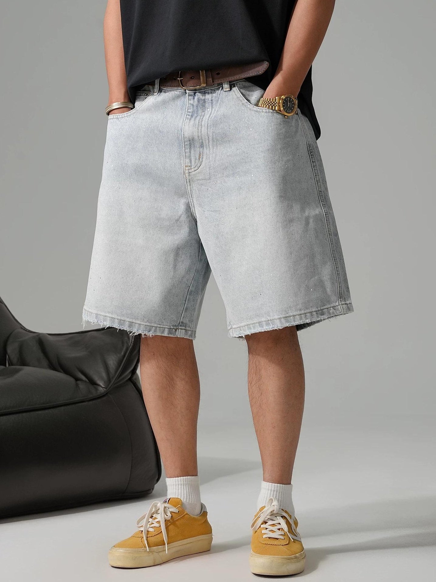 レトロダイヤモンドデニムショートパンツ