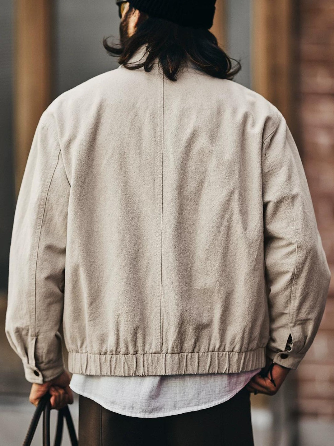 リネンブレンドハリントンジャケット