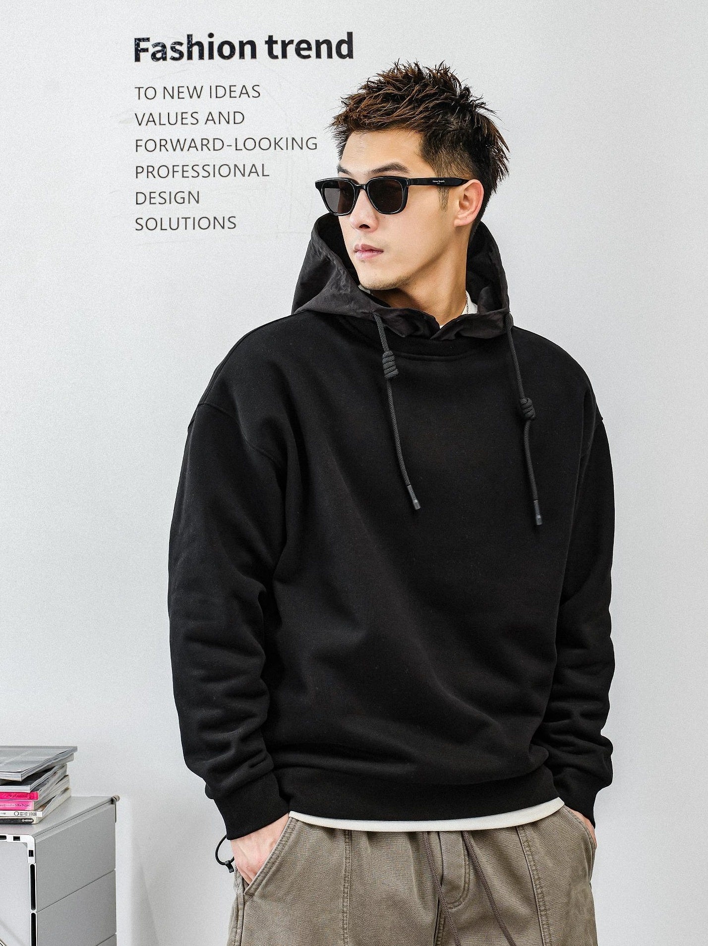 Fleece Liner Black Hoodie
