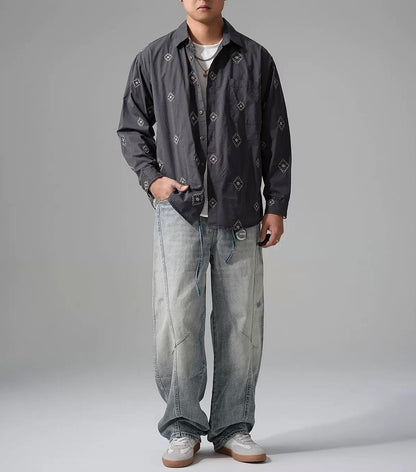 刺繍ロングスリーブシャツ