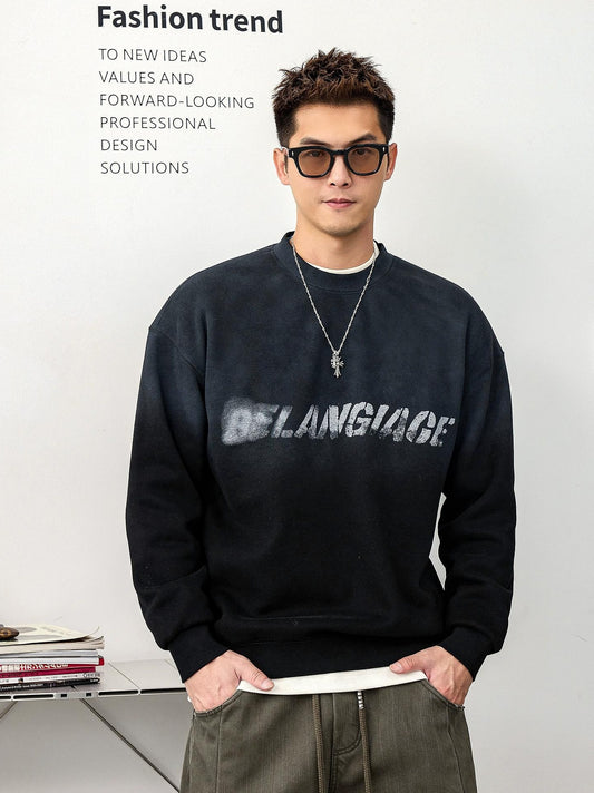 グラフィックプリントストリートセーター