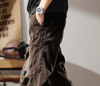 カジュアル ワッフル コーデュロイ パンツ