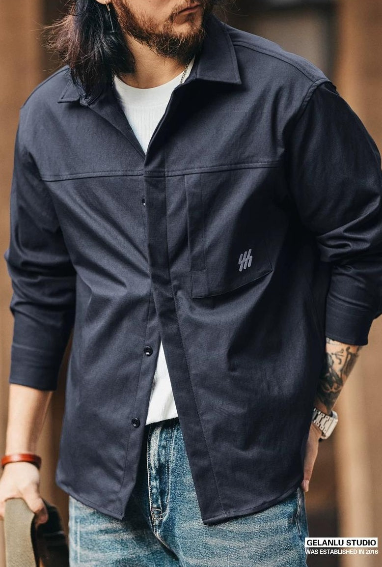 カジュアルロングスリーブワークシャツ