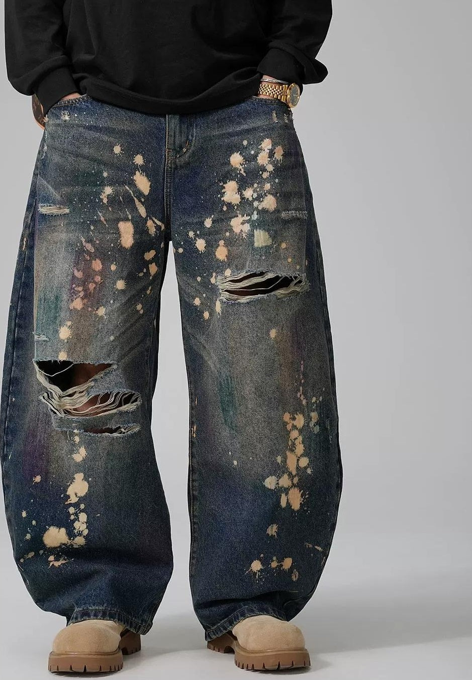 ヴィンテージ グラフィティ ワイドジーンズ