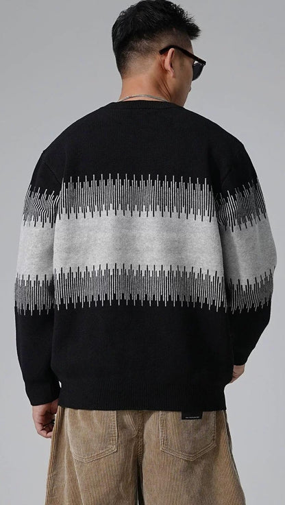 Color Block Round Neck Sweater