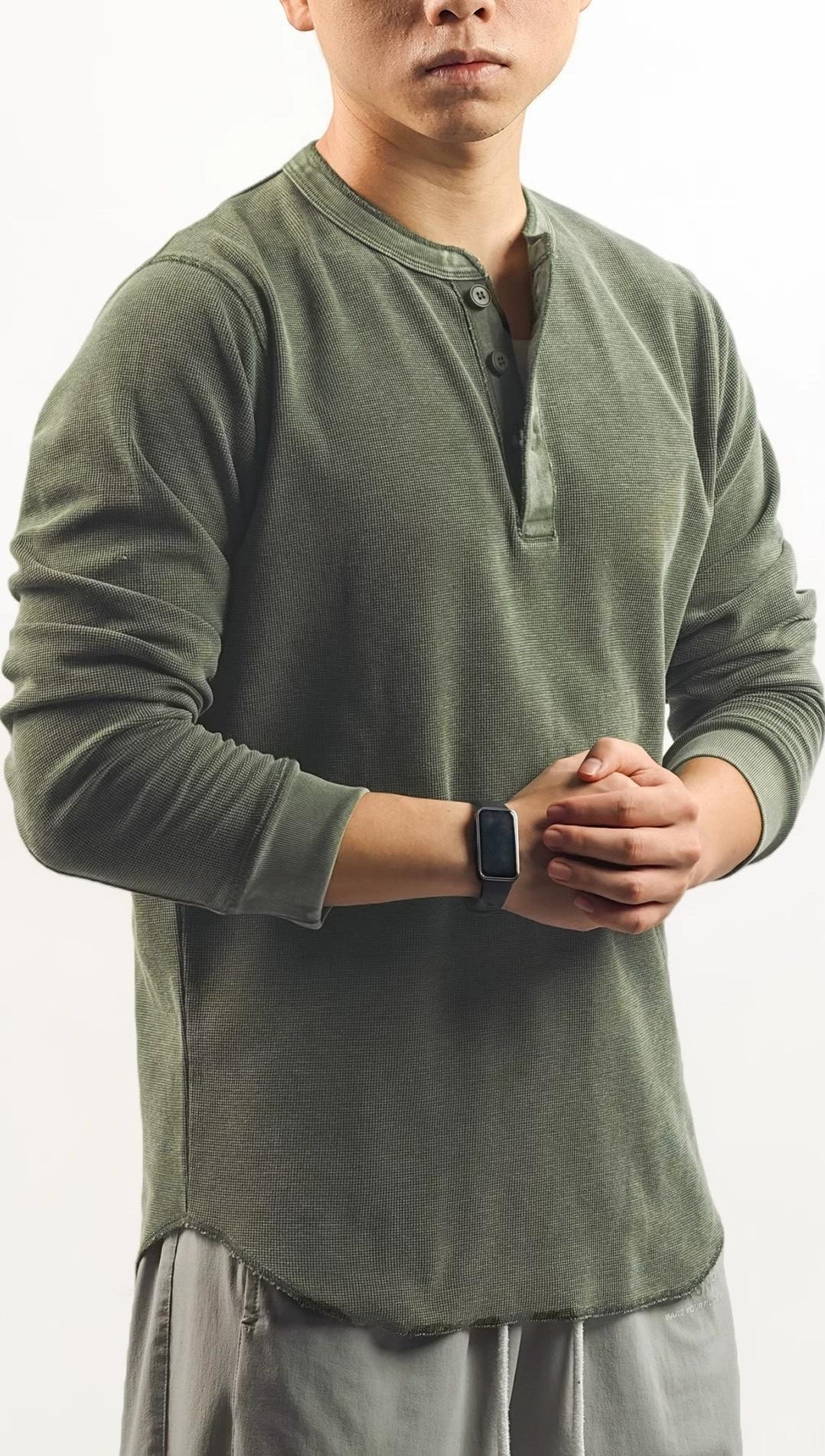 レトロ ワッフルニット ロングスリーブ Tシャツ