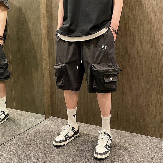 Embroidered Utility Shorts