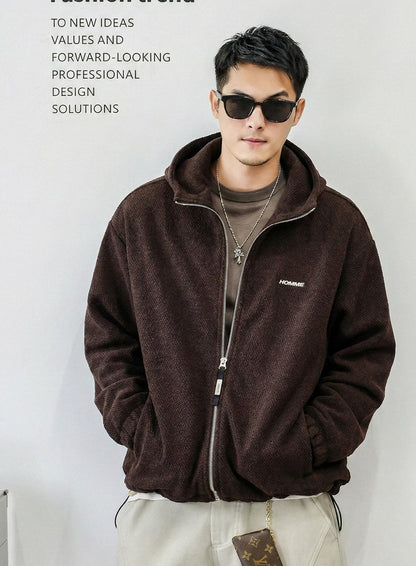 コージー フーデッド カーディガン ジャケット