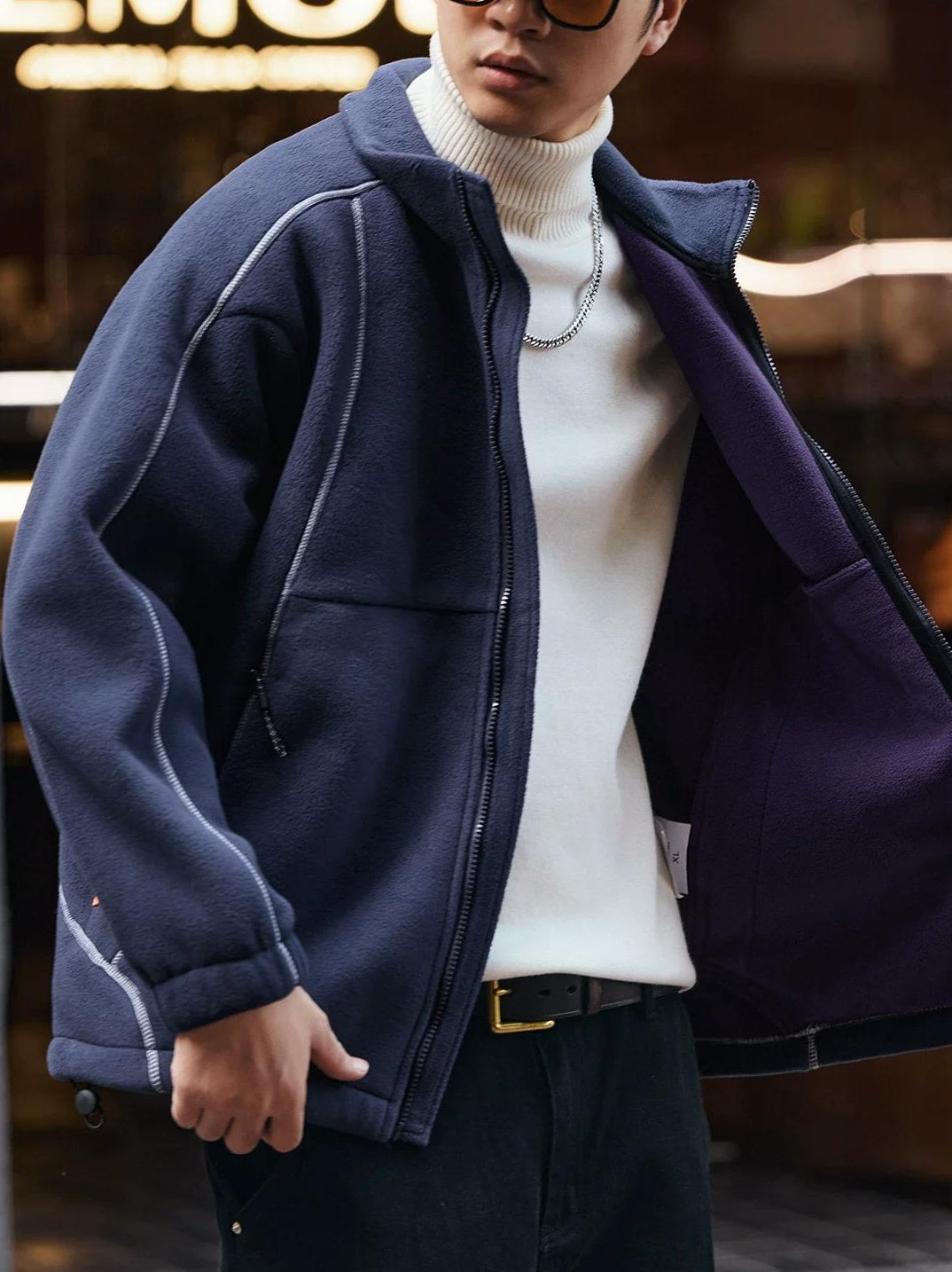 ストライプカジュアルジャケット