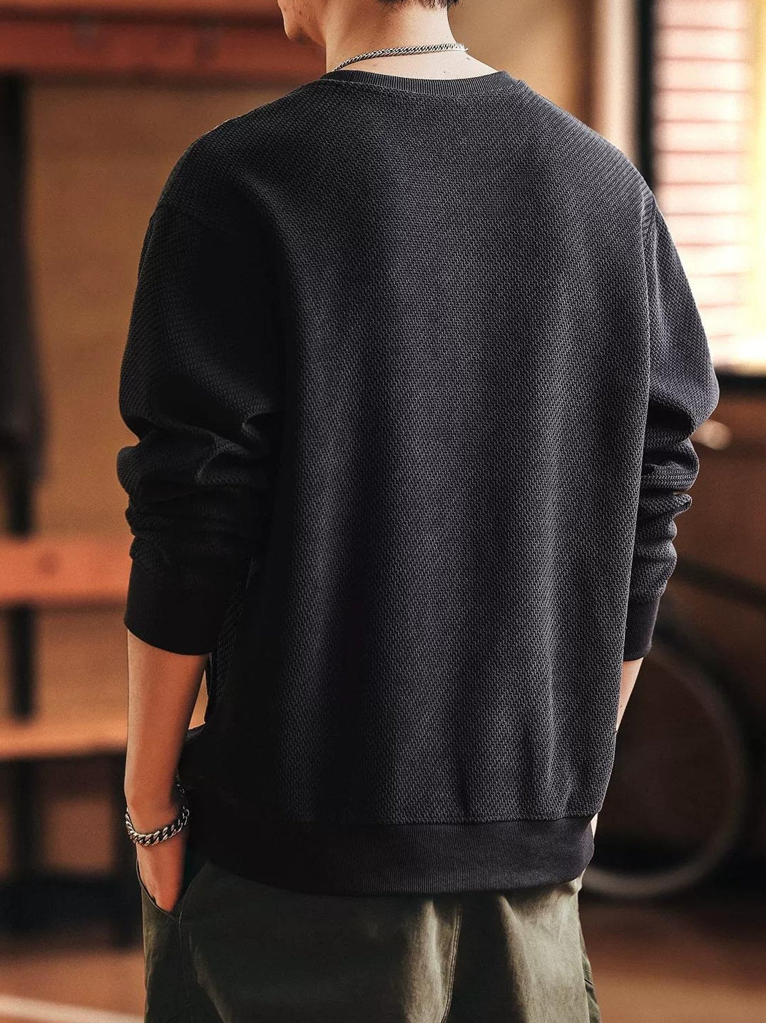 ヘビー ジャガード ニット セーター