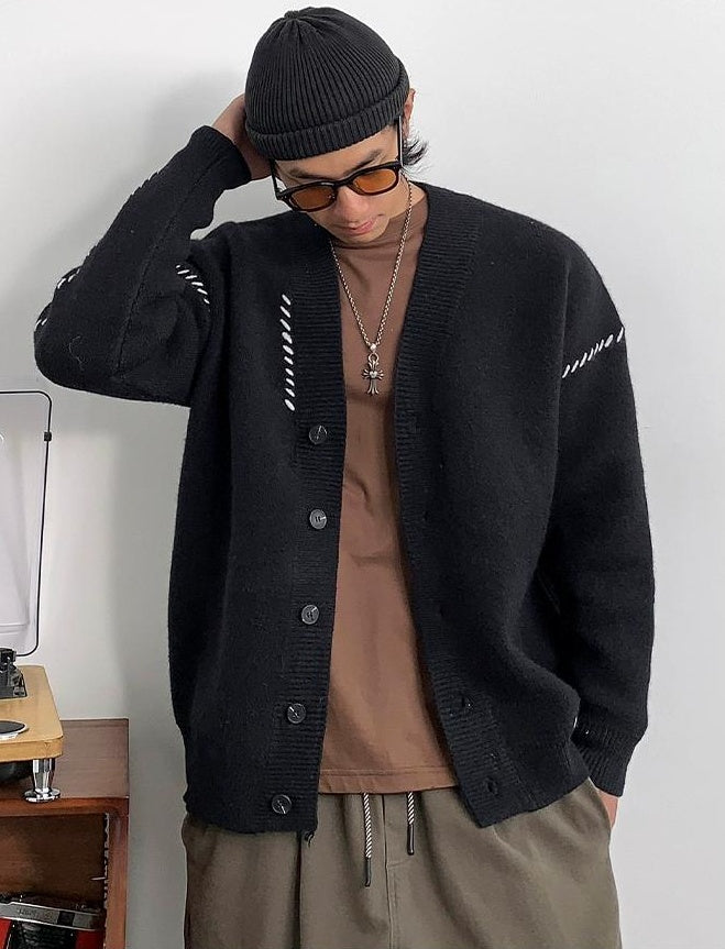 Heavyweight V-neck cardigan