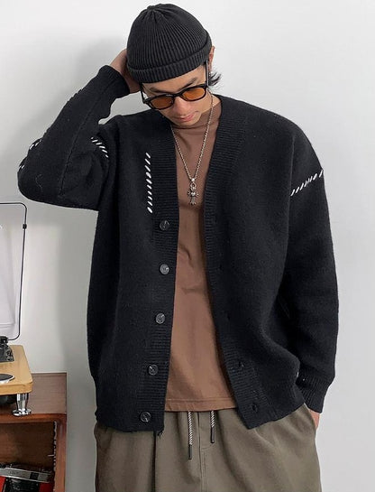 Heavyweight V-neck cardigan