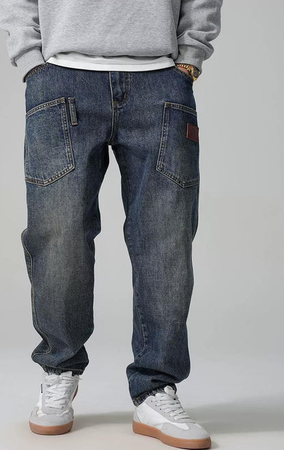 カジュアルマルチポケットワークジーンズ