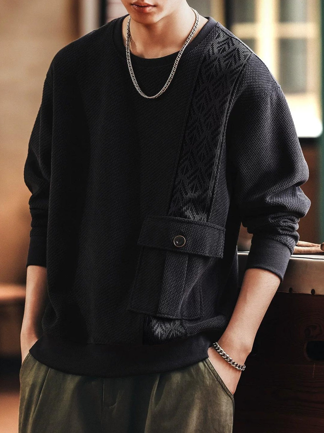 ヘビー ジャガード ニット セーター