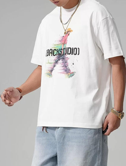 カジュアルグラフィックコットンＴシャツ