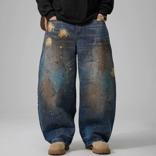 レトログラフィティワイドジーンズ