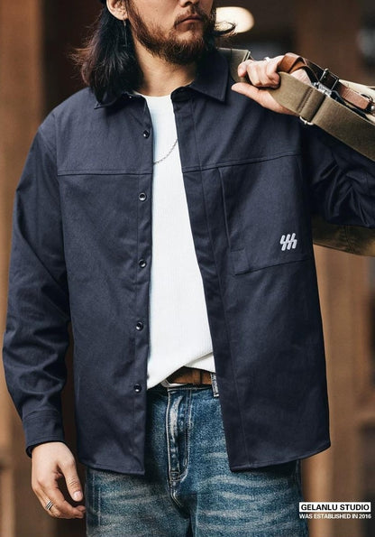 カジュアルロングスリーブワークシャツ