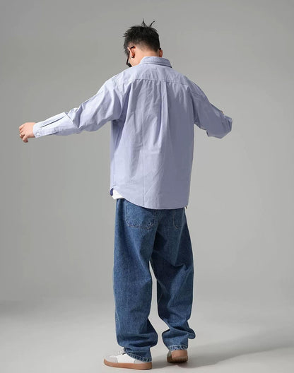 カジュアル刺繍シャツジャケット