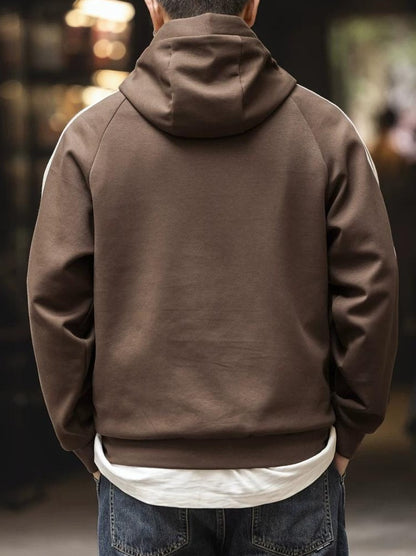 ビッグストライプフード付きカーディガン