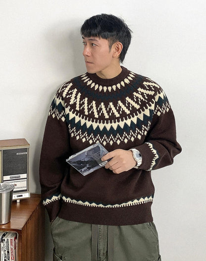 Retro Fair Isle Knit Sweater