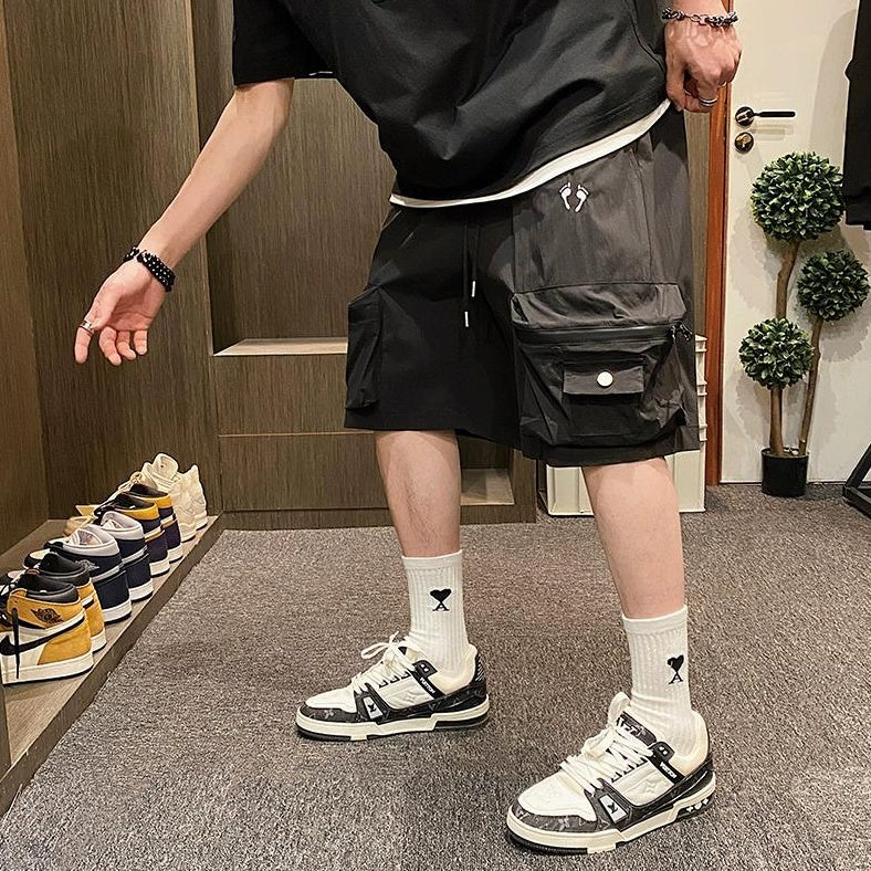 Embroidered Utility Shorts