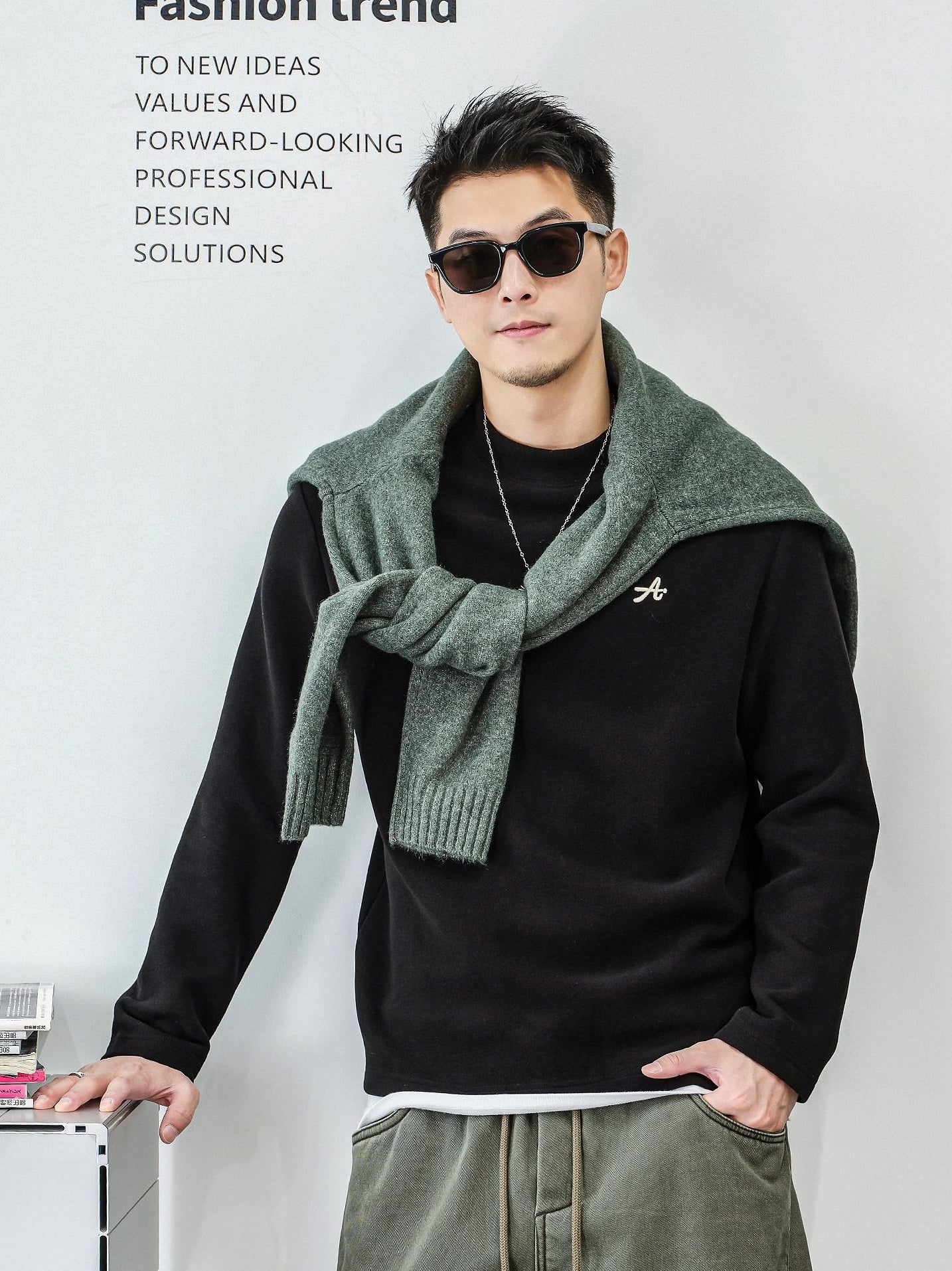 Cozy Mixed Fabric Long Sleeve