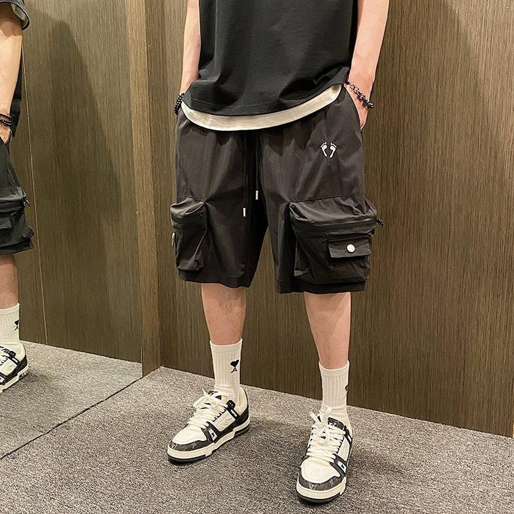 Embroidered Utility Shorts